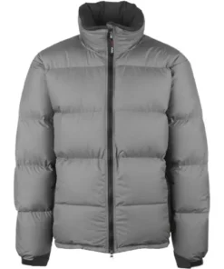 Mens-Winter-Stylish-Grey-Puffer-Hooded-Jacket