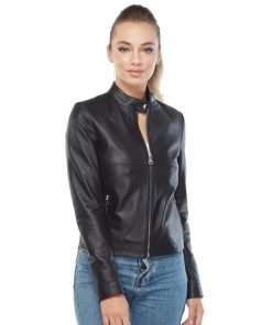 Women’s Real Black Leather Moto Jacket