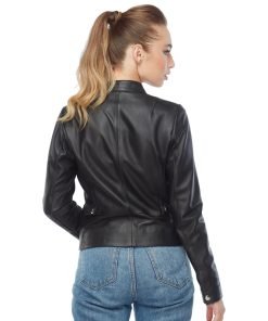 Women’s Real Black Leather Moto Jacket