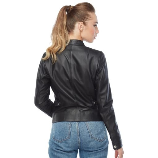 Women’s Real Black Leather Moto Jacket