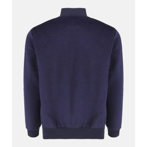 Navy Blue Wool Bomber Jacket