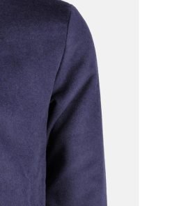 Navy Blue Wool Bomber Jacket