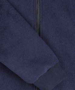 Navy Blue Wool Bomber Jacket