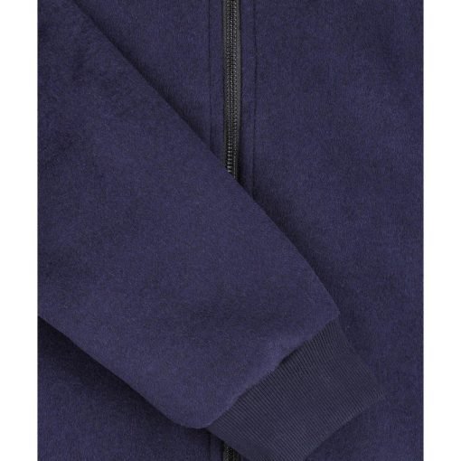 Navy Blue Wool Bomber Jacket