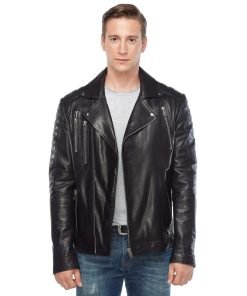 Men’s Real Black Leather Motorcycle Jacket