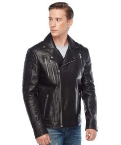 Men’s Real Black Leather Motorcycle Jacket