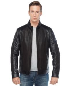 Men’s Real Black Leather Laser Jacket