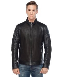 Men’s Real Black Leather Laser Jacket