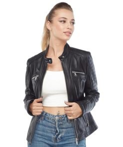 Women’s Real Black Leather Jacket