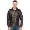 Men’s Real Brown Leather Bomber Jacket