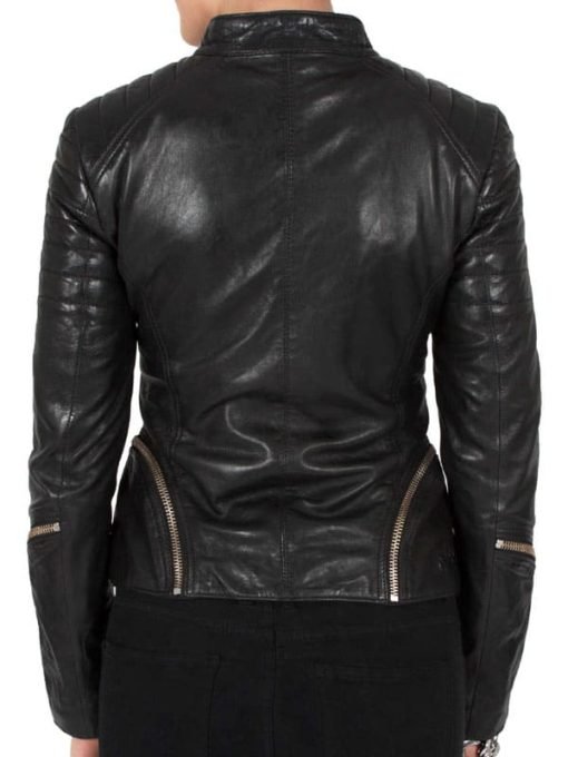 Womens-Cafe-Racer-Leather-Biker-Jacket-Black-Cross-Zipper-02
