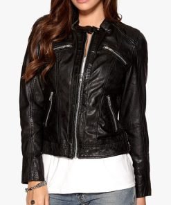 Womens-Fashion-Designer-Real-Leather-Jacket-Black-1