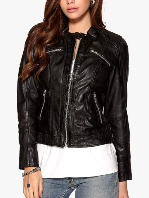 Womens-Fashion-Designer-Real-Leather-Jacket-Black-1