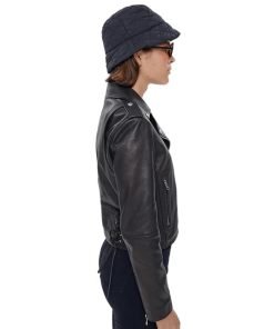 Women’s Real Black Leather Biker Jacket