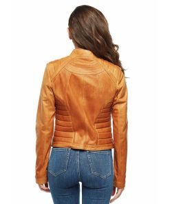 Women’s Real Tan Leather Waxed jacket