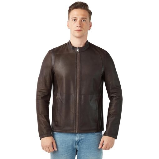 Men’s Real Brown Leather Double Sided Jacket