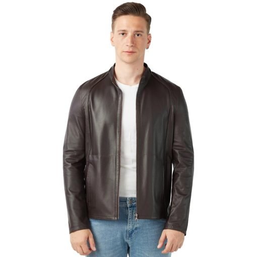 Men’s Real Brown Leather Double Sided Jacket