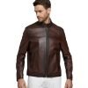 Men’s Real Dark Brown Leather Biker Style Jacket