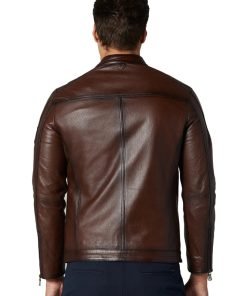 Men’s Real Brown Leather Sport Style Jacket