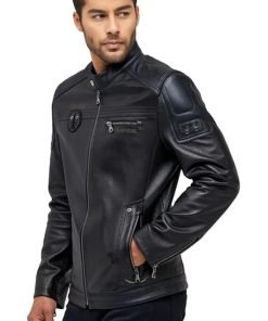 Men’s Real Black Leather Motorcycle Jacket