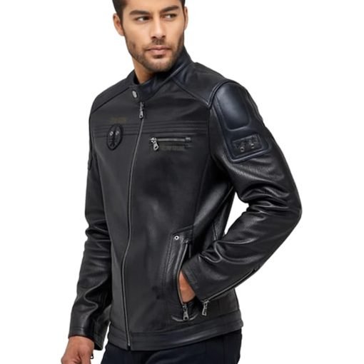 Men’s Real Black Leather Motorcycle Jacket