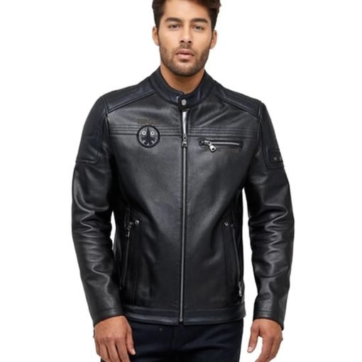 Men’s Real Black Leather Motorcycle Jacket