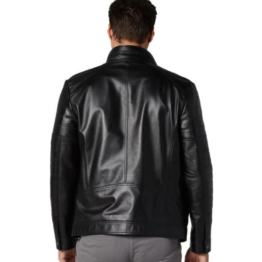 Men’s Real Black Leather Biker Style Jacket