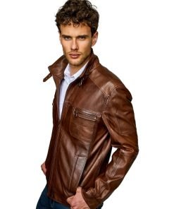 Men’s Real Brown Leather Classic Jacket