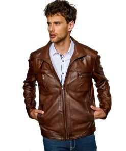 Men’s Real Brown Leather Classic Jacket