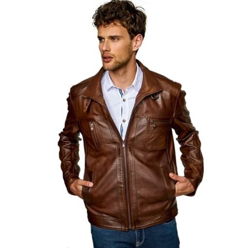 Men’s Real Brown Leather Classic Jacket