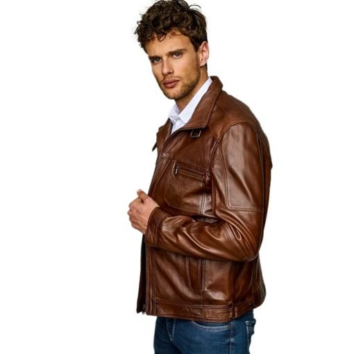 Men’s Real Brown Leather Classic Jacket
