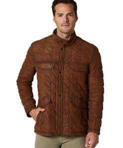 Men’s Real Brown Leather Stylish Jacket