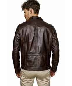 Men’s Real Dark Brown Leather Antique Jacket