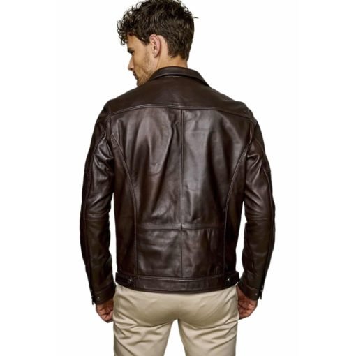 Men’s Real Dark Brown Leather Antique Jacket
