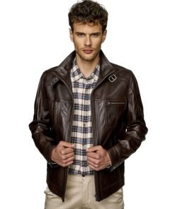 Men’s Real Dark Brown Leather Antique Jacket