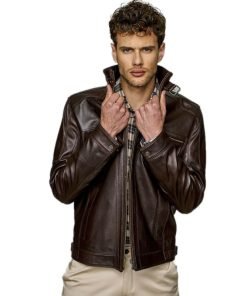 Men’s Real Dark Brown Leather Antique Jacket