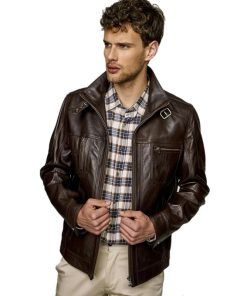 Men’s Real Dark Brown Leather Antique Jacket