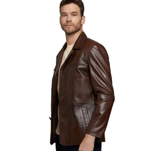 Men’s Real Brown Leather Coat