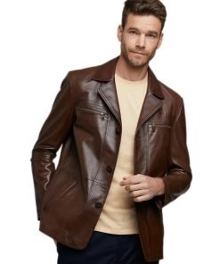 Men’s Real Brown Leather Coat