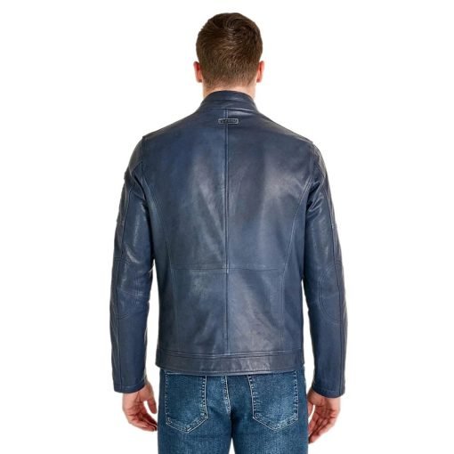 Men’s Real Blue Leather Jacket