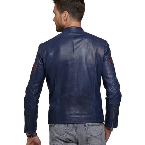 Men’s Real Blue Leather Revolution Jacket