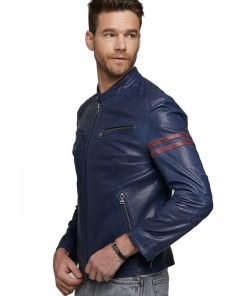 Men’s Real Blue Leather Revolution Jacket