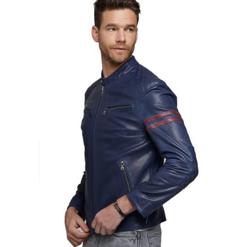 Men’s Real Blue Leather Revolution Jacket