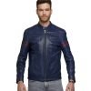 Men’s Real Blue Leather Revolution Jacket