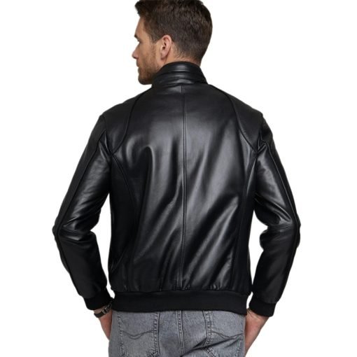 Men’s Real Black Leather Shinny Jacket