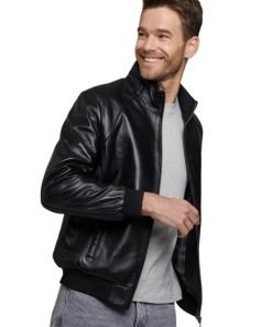 Men’s Real Black Leather Shinny Jacket