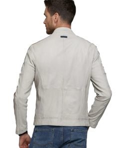 Men’s Real White Leather Jacket