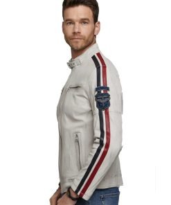 Men’s Real White Leather Jacket