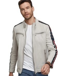 Men’s Real White Leather Jacket