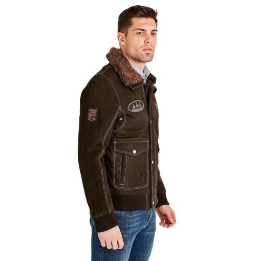 Men’s Real Brown Leather Air Force Jacket